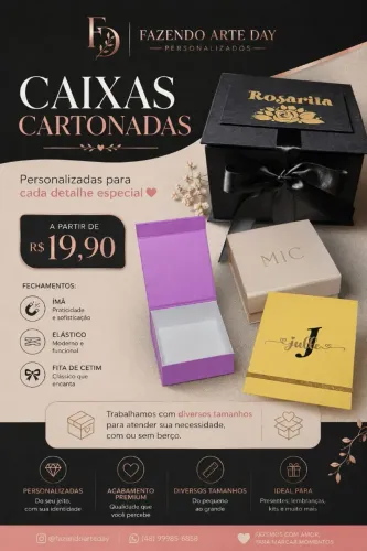 Caixas cartonadas perosnalizadas
