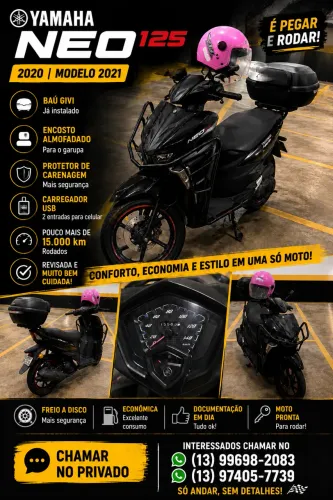 Yamaha NEO 125 2020/21 ? 15 mil km ? Baú GIVI ? Muito Conservada