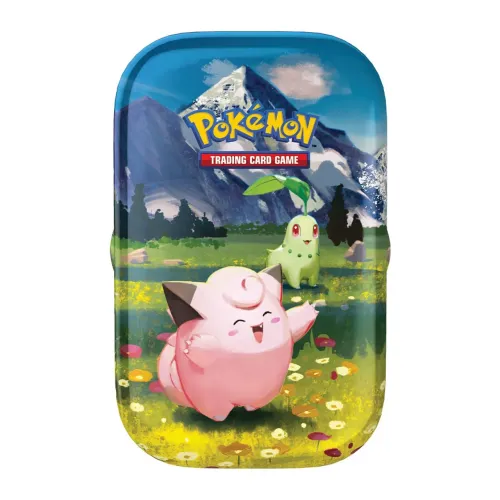 Kit cartas pokemon + lata temática 