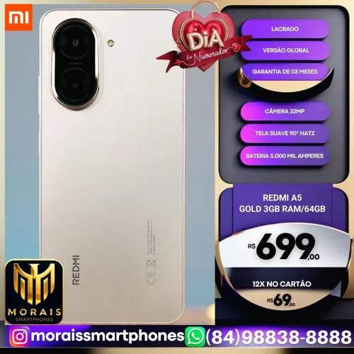 Xiaomi Redmi A5 - Gold -64GB | 3GB RAM - LACRADISSIMO | ENTREGA IMEDIATA |