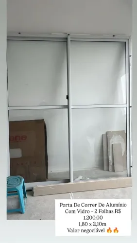 Porta De Correr De Alumínio Com Vidro para sacada 