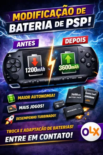Modificação de Bateria para PSP Por R$250! - Muito Mais Autonomia!