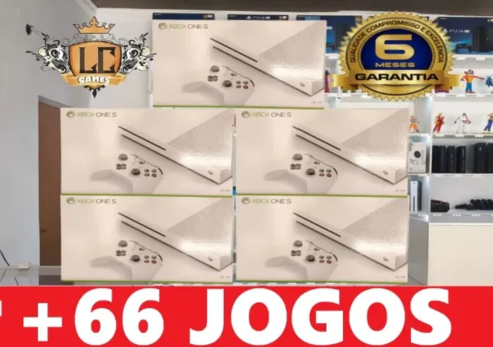 XBOX ONE S 1TBº COM: 66 JOGOS + GARANTIA O6 MESES + BRINDES ( LOJA FISICA )