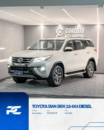 Toyota Hilux SW4 SRX 4X4 2.8 TDI 16V Dies. Aut. 2018