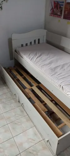 Bicama Solteiro Carmen Flores com gaveta estilo Berço