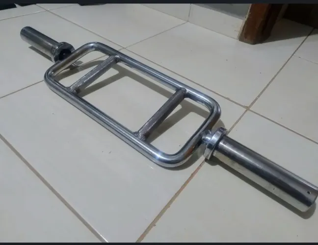 Barra H Olímpica Maciça C/ Presilhas Profissional Musculação usada