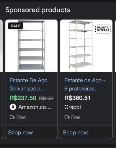 Estante de Aço Galvanizado