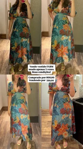 Vendo vestido FARM usado 3 vezes