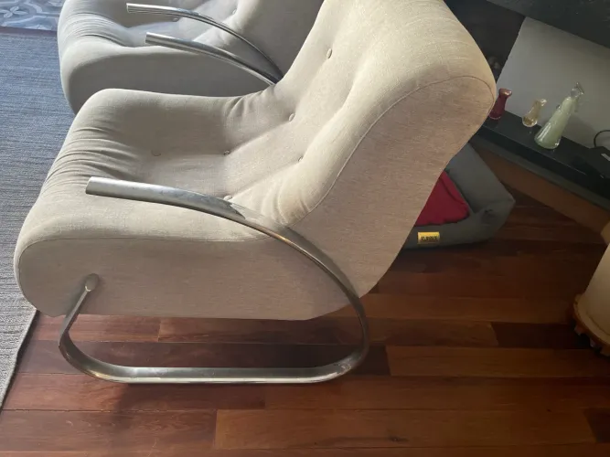 Jogo poltronas cromadas