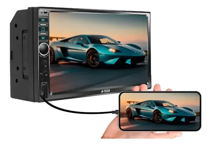 Multimidia Automotivo 7 Polegadas Espelhamento Bluetooth USB SD Controle