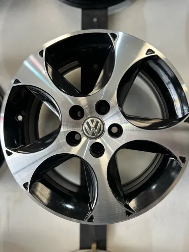 Jogo De Rodas Golf Sportline Aro 16 5x100 Preto Diamantado