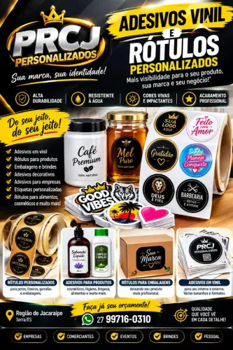 Adesivos e rótulos personalizados