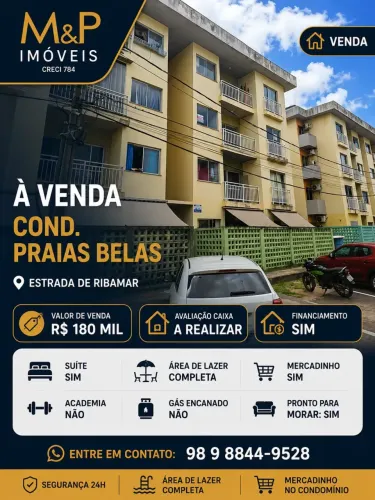 Apartamento a venda com suite e varanda Cond. Praias Belas