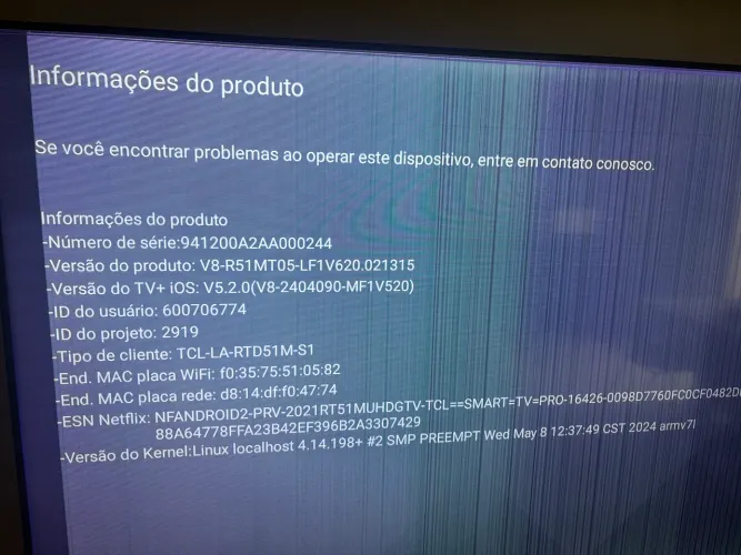 Smart tv 65? TCL com defeito