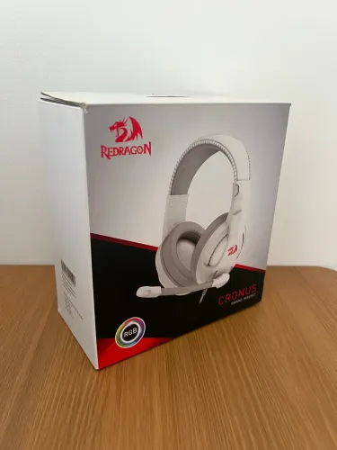 Headset Gamer Redragon Cronus Branco RGB - Impecável + Caixa