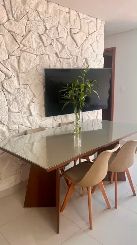 Mesa de vidro para 6 cadeiras