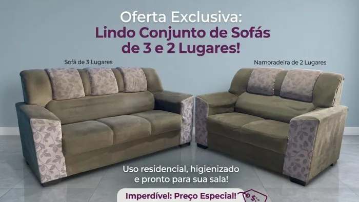 Conjunto de Sofá para Sala - Ótima Oportunidade!