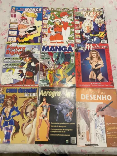 Lote Com 21 Revistas De Como Desenhar - Mangá, HQ, Anatomia E Pintura