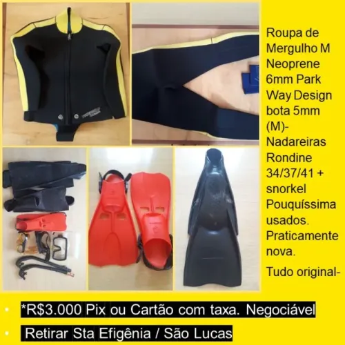 Roupa de Mergulho M Neoprene 6mm Park Way Design bota 5mm