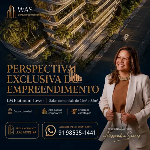 LM Platinum Tower Sala Comercial na Doca, 52m², Umarizal