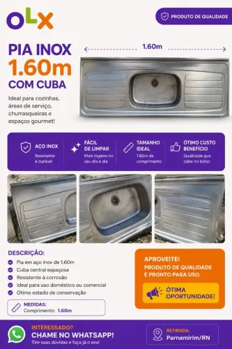 Pia de inox 160 usada pra vender