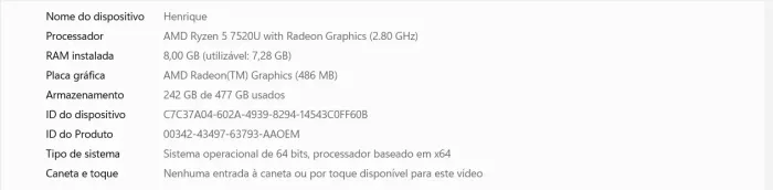 ASUS Vivobook Go 15 Ryzen 5 7520U | 8GB RAM | SSD 512GB | Full HD