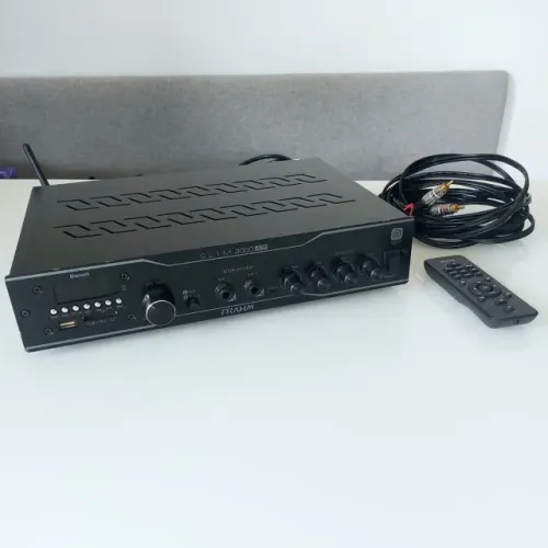 Amplificador Receiver Frahm Slim 3000 APP para Som Ambiente  