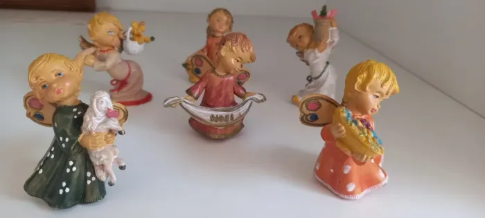 Jogo de anjinhos italianos anos 70/80. Peças muito delicadas