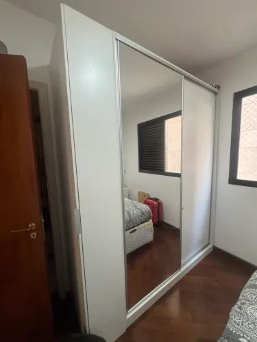 Guarda-roupa Mobly Branco Porta De Correr Com Espelho
