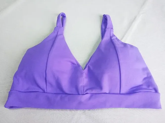 Top lilás feminino academia com bojo (novo)