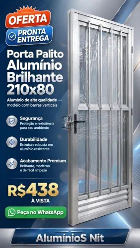 Portas de alumínio novas completa pronta entrega