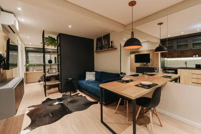 Loft decorado à venda no Parque Una, com 33,57m², 1 dormitório, vaga de garagem, móveis pl