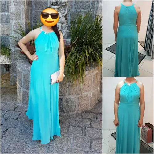 Vestido de festa Cor tiffany, tamanho G