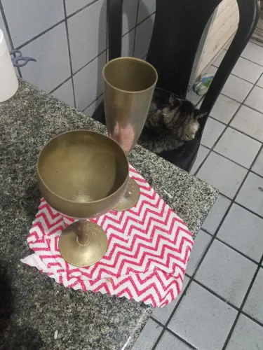 Copos indianos antigos de bronze 