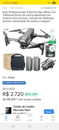 Drone SJRC F22S Pro 4K GPS - Profissional | Longo Alcance | Imagens Incríveis