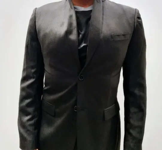 Terno Enzo Toscani Slim Fit Risca de Giz