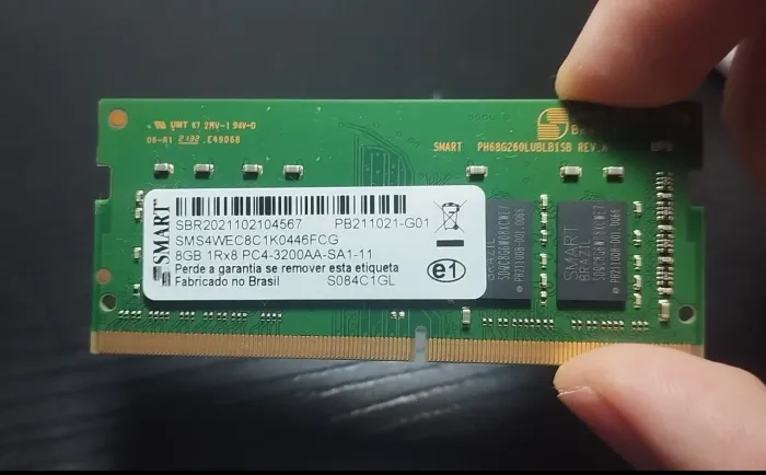 Memória RAM 8GB 3200mhz de notebook