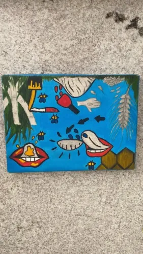 QUADRO PINTADO A MÃO - OS LINGUARUDOS