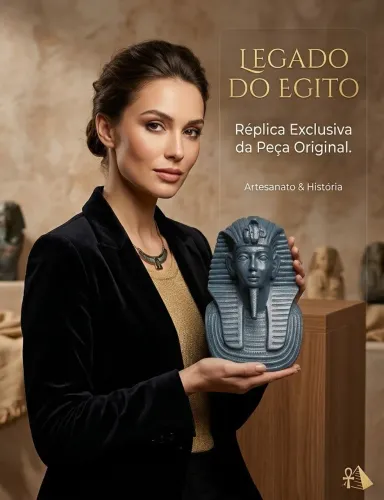 Escultura busto de faraó