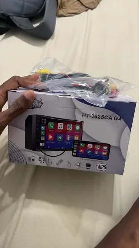 Multimídia automotiva com câmera de ré  CarPlay Android auto