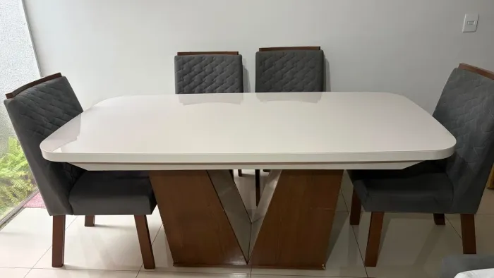 Conjunto Mesa 100% MDF + 6 cadeiras