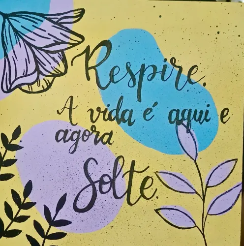 Quadro Autoral "Respire" 25x25 - Peça Única Pintada à Mão