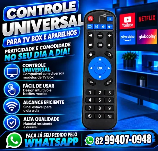 Controle remoto tv box universal