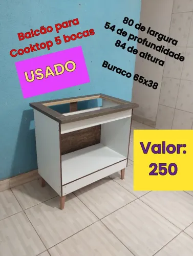 Balcão para Cooktop 4 e 5 bocas bem conservado