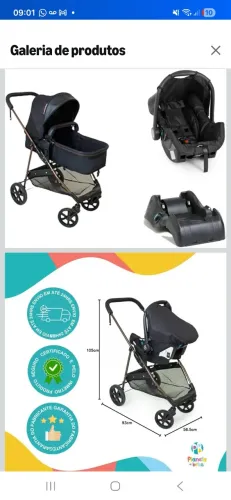 Carrinho de bebê + bebê conforto