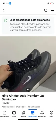 Nike Air Max Axis Premium 38 Seminovo