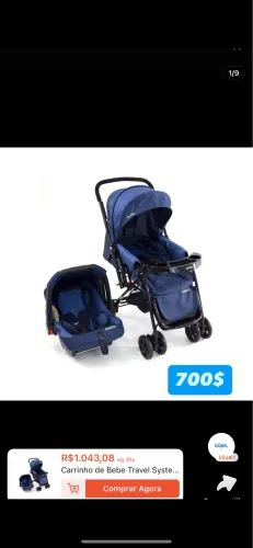 Carrinho e bebê conforto de bebê