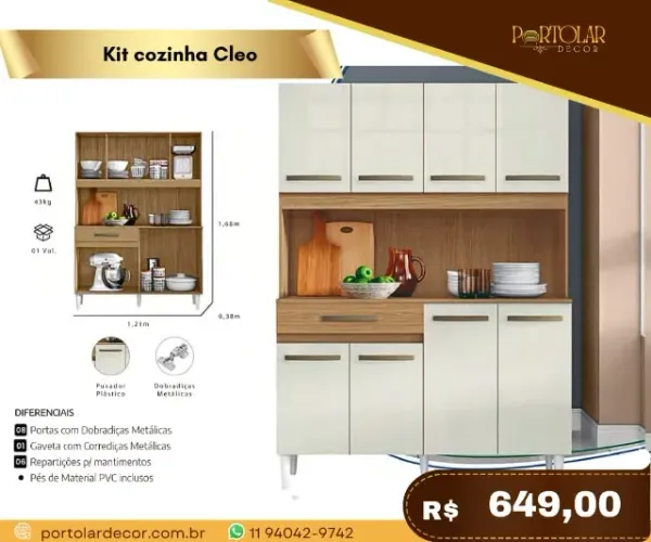 Kit cozinha Cleo, a pronta entrega