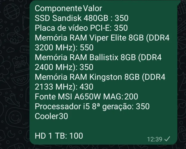 Peças de Pc 