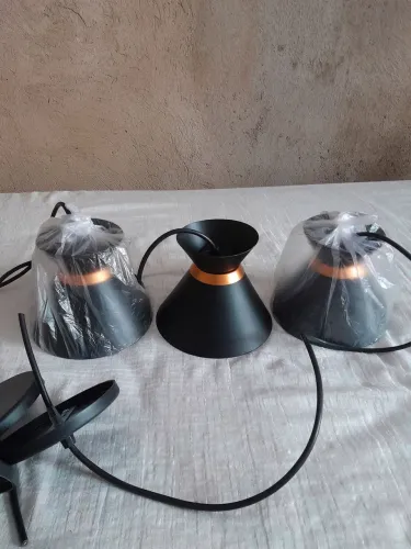 Kit com 3 Luminárias Pendentes Luxo